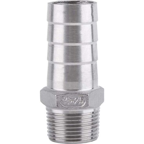 Raccord de tuyau, fil barbelé, fileté, adaptateur, tuyau DFE, acier inoxydable, SS304, 1/8 po 3/4 po (3/4 x 25 mm) (1/3)