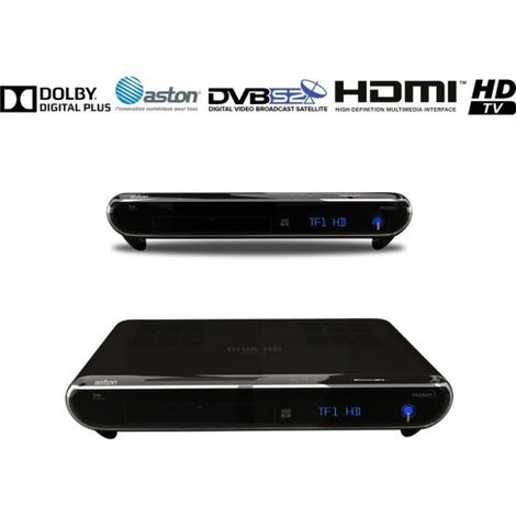 Décodeur récepteur TNT Aston DIVA HD Easy FRANSAT - 3D RADIO Time shifting HDMI Péritel Audio RCA 2 lecteurs de carte
