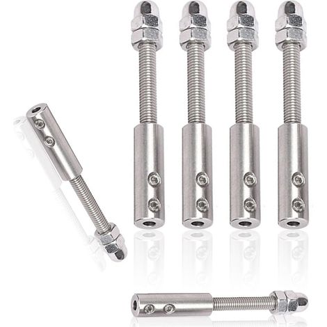 Tensor de cable de acero inoxidable de 6 piezas para cable de acero inoxidable de 4 mm, tornillo de terminal de cable de acero inoxidable, para fijar la tensión. (1/5)