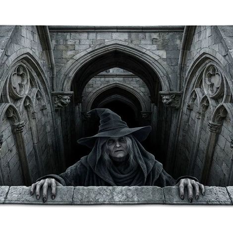 Paillasson d'Halloween à illusion d'optique – Tapis d'extérieur pour porche – Paillasson spécial saison effrayante (1/5)