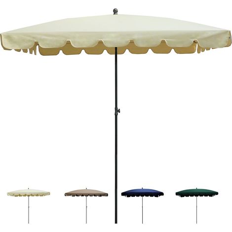 Design-Außenrechteck-Sonnenschirm windfest Allegro 86R - Beige