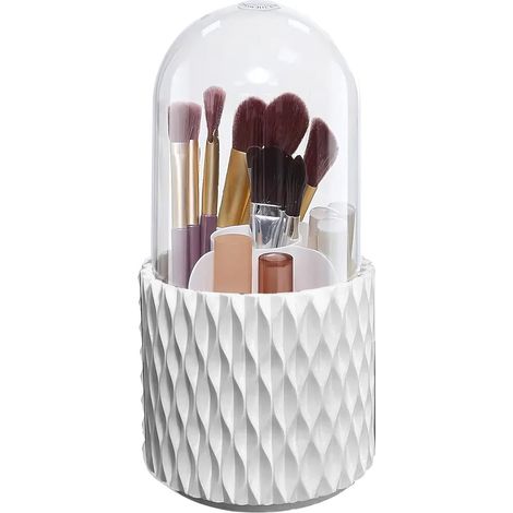 Organizador de brochas de maquillaje - portalápices - organizador de escritorio - giratorio 360° - ideal para guardar brochas de maquillaje, pintalabios, pinceles y accesorios para el cabello. (1/5)