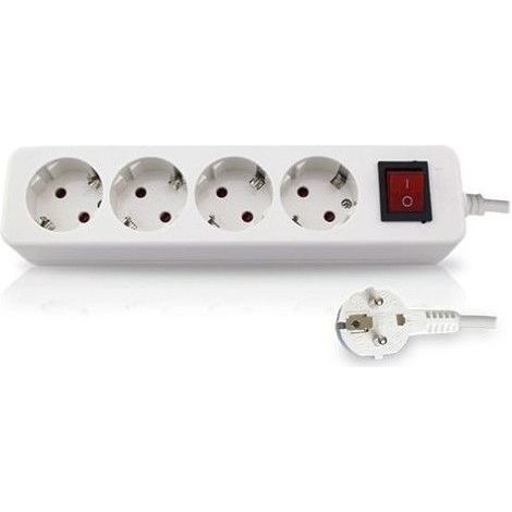 Base multipla a 4 prese con cavo interruttore 3m GSC 0800875