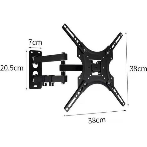 Support TV Support de montage mural réglable 32-55" rotatif avec niveau à bulle