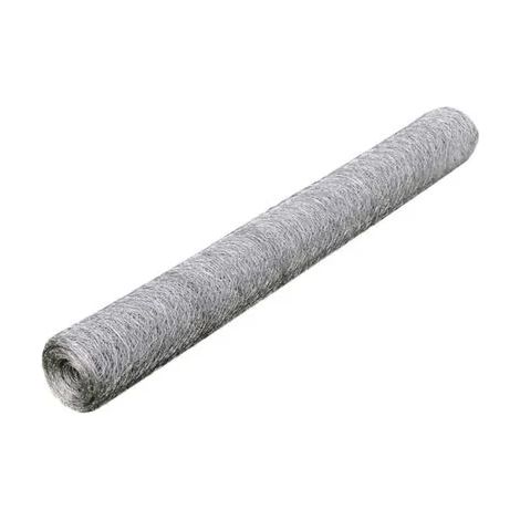 Clôture en treillis métallique hexagonal galvanisé, 1 x 25 mètres, argent.