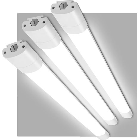 Lámpara LED para baño, diseño impermeable, conexión en serie, 3 unidades, color blanco, color no blanco, 30 W. (1/2)