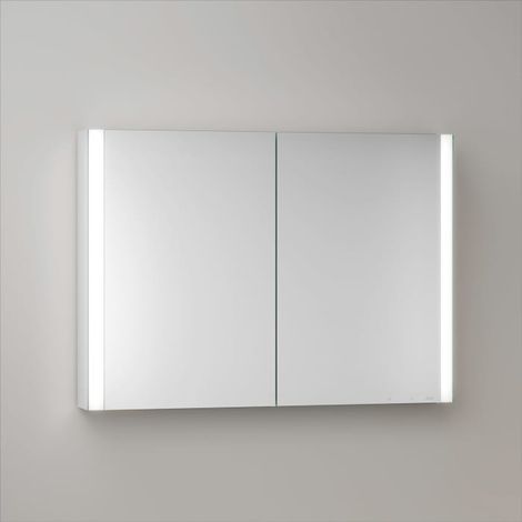 Keuco Royal Metis LED Aufputz-Spiegelschrank 100 x 71 cm, 2 Türen mit Spiegelheizung, schweizer Ausführung (1/5)