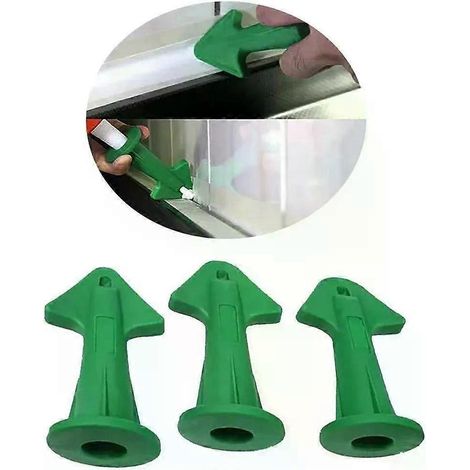 Kit de 3 applicateurs de calfeutrage silicone, outils pour joint de finition, grattoir et spatule pour le nettoyage des sols et des carrelages. (1/4)