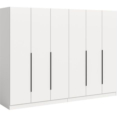 Kopenhagen Kleiderschrank 6 Türen weiß.