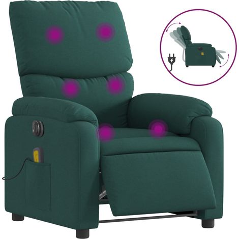 Maison Exclusive - Massagesessel Elektrisch Dunkelgrün Stoff