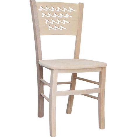 Silla Capri de madera cruda para pintar con asiento de madera maciza