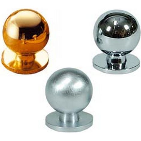 5PZ POMOLI PER MOBILI IN OTTONE A SFERA - ø mm.15 in ottone oro lucido