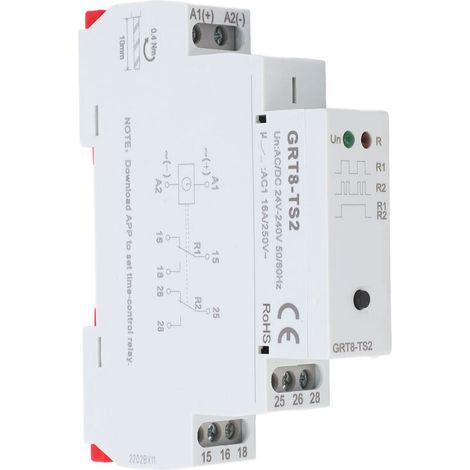 Relais temporisé avec boîtier ABS ignifuge et voyant LED pour circuits AC/DC 24‑240V (1/5)