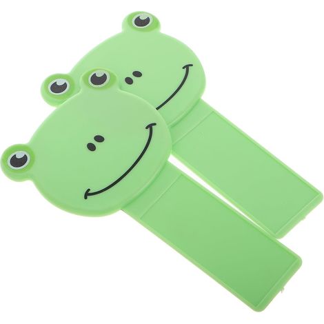 2pcs Lève-sièges de Toilettes Adhésifs Verts Poignée Portable en Plastique, Design Cartoon Mignon, Maison Toilettes Publiques (1/5)