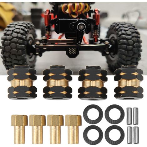 4 pièces extensions de moyeu hex en laiton pour essieu Axial SCX24 AXI90081 AXI00001 1/24 RC (1/5)