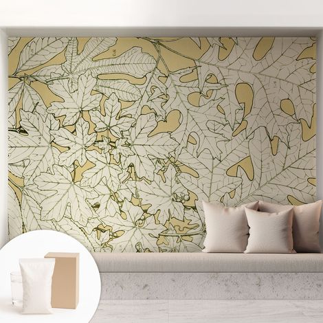 Fototapete Vliestapete mit Kleber - modern Wohnzimmer - Wanddekoration - einfach anzubringen Baumblätter 208x146 cm