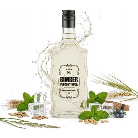 Bottiglia di vetro per distillato fatto in casa, a onda, 500 ml, con stampa per tinture (1/5)