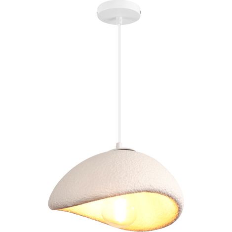 Lustre Personnalisé Créatif D'Intérieur 30CM Plafonnier Rétro E27 Suspension Lustre Moderne Blanc (1/5)