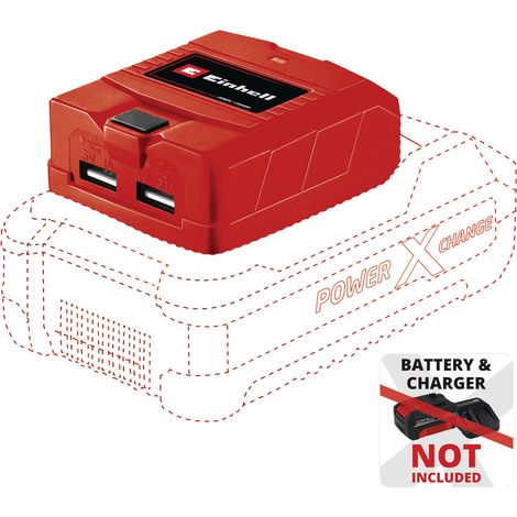 [Ancienne version] Einhell Bloc d'alimentation USB sans fil TE-CP 18 Li USB - PXC (18V, 2 Ports USB) Livré sans Batterie ni Chargeur