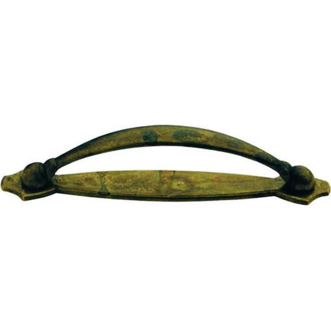 Maniglie per mobili fisse mod.18900 in ottone anticato - Specifiche: mm  89x18h. interfori mm 64 - 5 pz