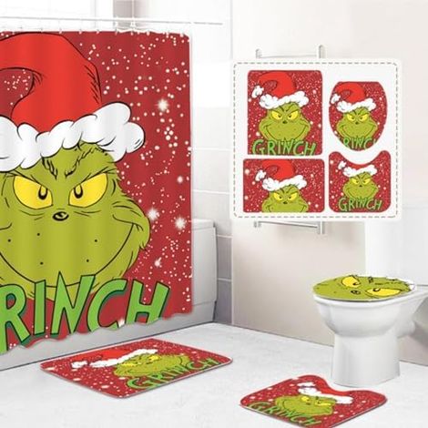 4 Housses Abattant + Tapis + Rideau Noël 12 Crochets (1/3)