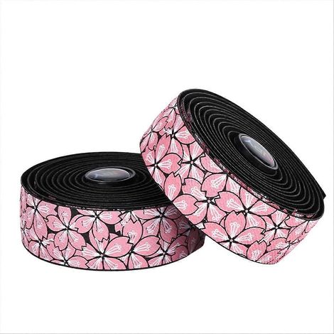 Rutschfeste Fahrradlenkergriffe, stoßdämpfendes Klebeband, Paar schwarze und pinkfarbene Griffe für Fahrräder. (1/5)