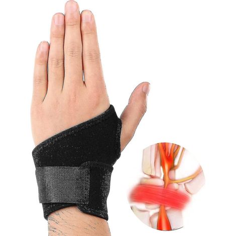 Attelle de poignet pour syndrome du canal carpien, tendinite et arthrite, bracelet de compression réglable d'une seule main (1/5)