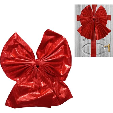 Fiocco grande in rosso per porta portoni entrata ingressi ghirlanda fuoriporta h60 decorazione natalizia natale bar hotel (1/5)