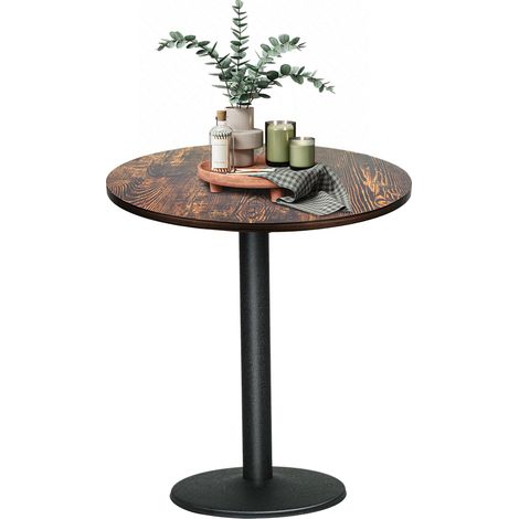 Runder Tisch im Retro-Industriestil, Stehtisch, Esstisch, Bistrotisch, Café-Bar, Esszimmer, 70 x 70 x 72 cm (1/5)