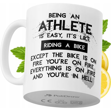Lustiger Becher für Sportler – ideal für Kaffee und Tee. Witziges Design mit witzigem Spruch. Perfekt für Geburtstage, Namenstage, Feiertage und besondere Anlässe. Hochwertiger Becher für Zuhause, Bür
