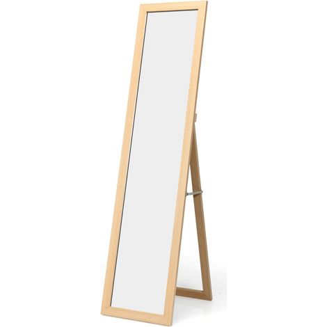 Specchio rettangolare da terra 37 x 50 x 155 cm uso decorativo dal design semplice in MDF beige 200012880