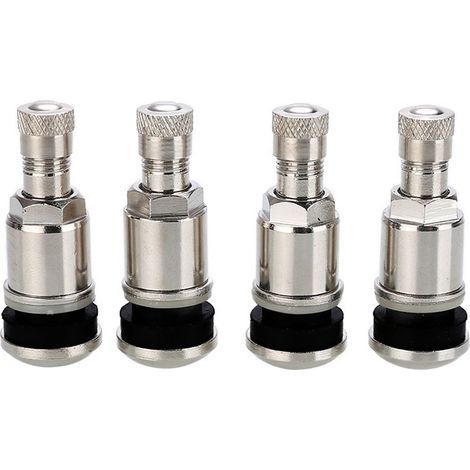 Ventile für schlauchlose Autoreifen aus Stahl, 45 mm, silberfarben, 4 Stück