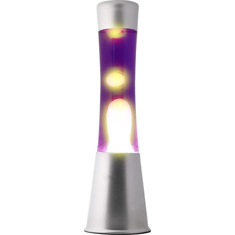 ITotal XL1797 Lampe à Lave 30 cm avec Base Argentée, Liquide Violet et Cire Jaune (1/2)