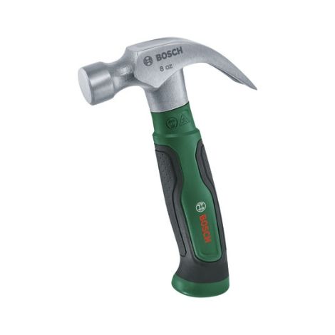 Bosch Martillo garra 225 g / 8 oz (corto, superficie impacto dura acero resistente con carbono garra V empuñadura ergonómica, núcleo fibra vidrio baja vibración) (1/4)