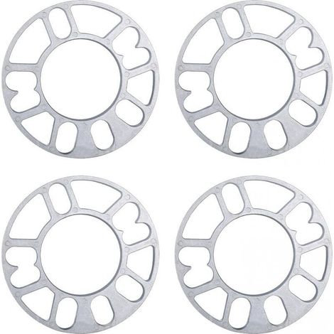 4 Pcs Entretoises De Roues En Alliage Aluminium, joints de moyeu de roue élargis modifiés, elargisseur de voie, 3mm d'épaisseur entretoises de roue universelles (1/5)