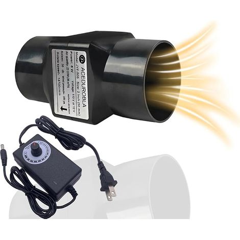 Ventilateur de conduit de 50 mm de diamètre pour salle de bain et cuisine, adaptateur UE, vitesse réglable (1/5)