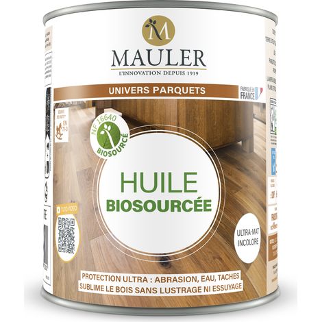 Huile parquet et meuble anti tache - 0,25L Ultra Mate Incolore - PV Contact alimentaire - Huile biosourcée Ultra-Mate Mauler