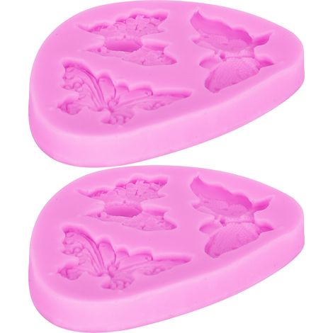 Set mit 2 rosa Silikon-Kuchenformen für Lebensmittel, Buttertörtchen, handgemachte Seifen, Aromatherapie-Sandwiches (1/5)