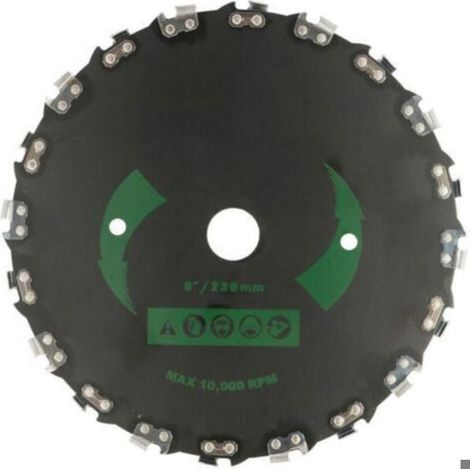 Disque Coupeur - Tête De Débroussailleuse En Acier 230 Mm - Pour Débroussailleuses À Essence 30 Cc Et Plus - 1 Pièce