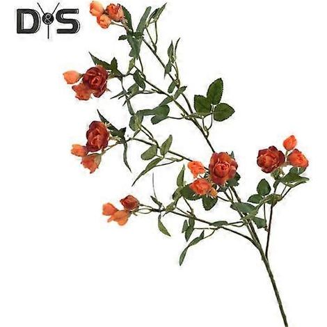 Rose artificielle à longue branche, couleurs vives et réalistes, ne se décolore pas, en soie synthétique, idéale pour la décoration intérieure.orange (1/5)