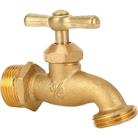 Robinet arrosage G3/4 à nez coudé laiton, raccord plomberie pour usage résidentiel et commercial, solide (1/5)