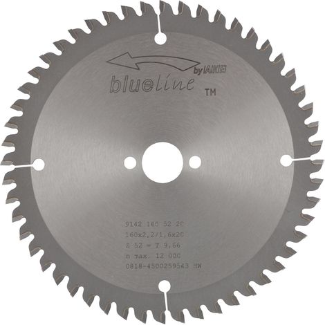 AKE Kreissägeblatt HW ø 160 x 2,2 x 20 mm Z52 Trapezzahn/Flachzahn (FT) positiv (1/5)
