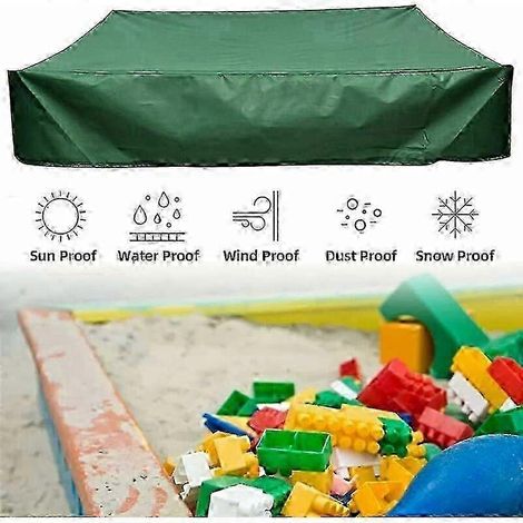 Bâche pour bac à sable 120x120 cm, imperméable et anti-UV (70 % de protection), compatible avec les bacs à sable Oxford. (1/4)