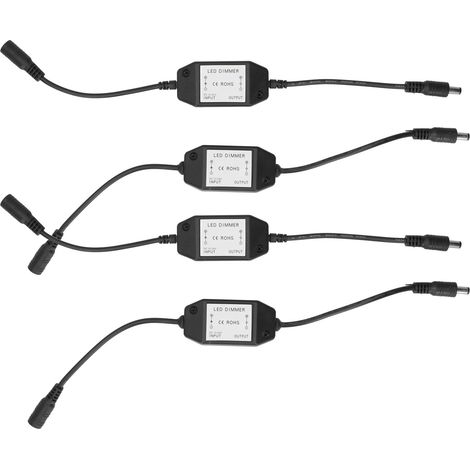 Set mit 4 12V-LED-Dimmern mit stufenlosem Einstellknopf, schwarzes Zubehör (1/5)