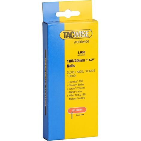 Tacwise 0747 18G 40mm Brad Nails Galvanised 1000 Pack - DGN50V Ranger Combi