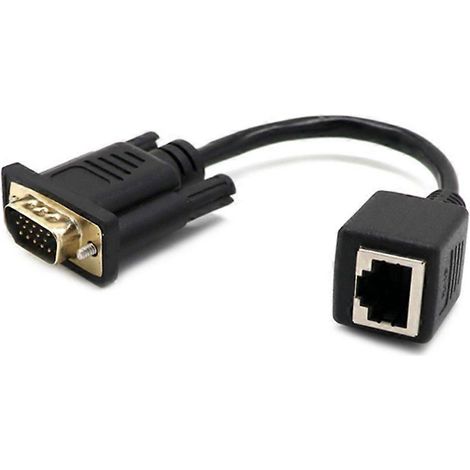 Câble adaptateur VGA vers RJ45, câble d'extension avec connecteurs mâle/femelle/femelle (1/5)