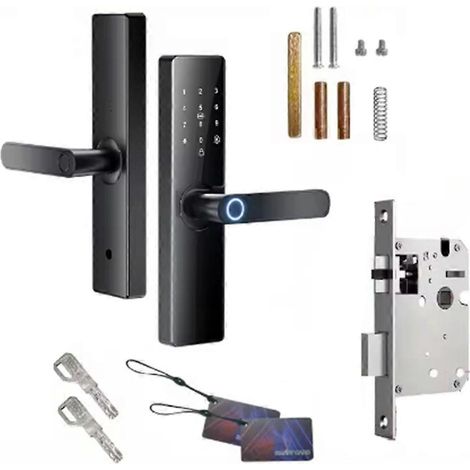 Les serrures de porte intelligentes prennent en charge le déverrouillage par empreinte digitale, carte à puce et code PIN, offrant une sécurité supérieure. (1/5)