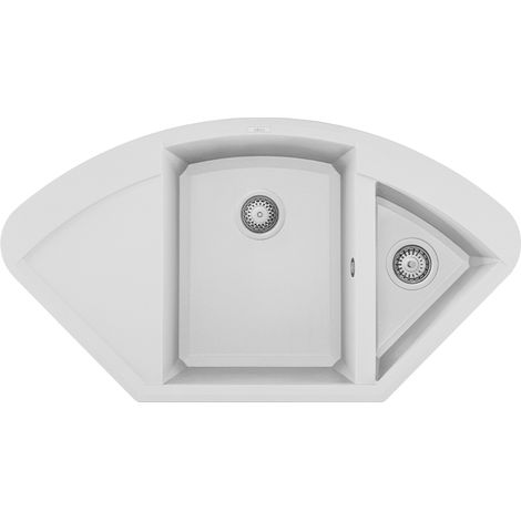 Lavello Elleci Incasso Easy CORNER Granitek Bianco LGYCOR68 (1/3)