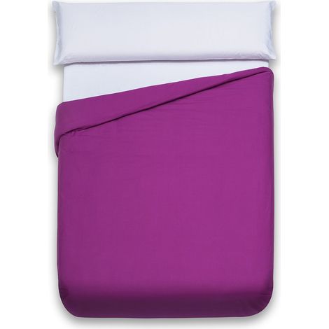 Housse de Couette Violet - Repassage Facile - 100% Coton - Combinable Entre eux - Lit 90