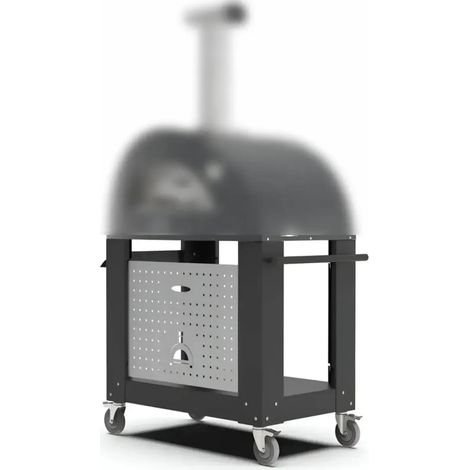 Base per Forno per 2 Pizze con Ruote Mobile da Esterno 106,6x72,5x55 cm